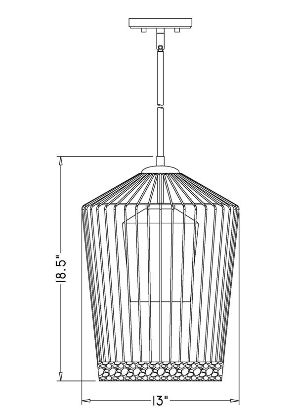 Z-Lite Lido 13" 1-Light Matte Black Pendant Light With Clear Seeded Glass Shade