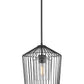 Z-Lite Lido 13" 1-Light Matte Black Pendant Light With Clear Seeded Glass Shade