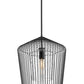 Z-Lite Lido 19" 1-Light Matte Black Pendant Light With Clear Seeded Glass Shade