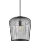 Z-Lite Lido 19" 1-Light Matte Black Pendant Light With Clear Seeded Glass Shade