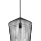Z-Lite Lido 19" 1-Light Matte Black Pendant Light With Clear Seeded Glass Shade