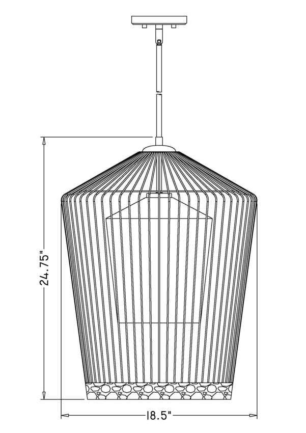 Z-Lite Lido 19" 1-Light Matte Black Pendant Light With Clear Seeded Glass Shade