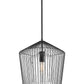 Z-Lite Lido 19" 1-Light Matte Black Pendant Light With Clear Seeded Glass Shade