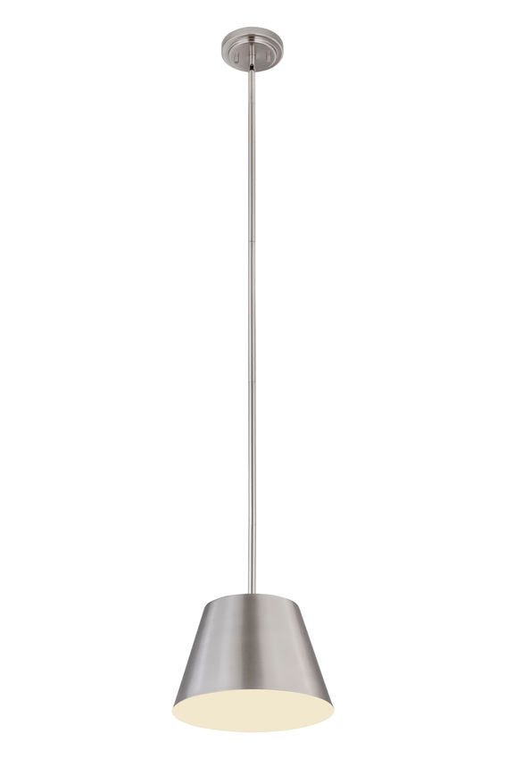Z-Lite Lilly 12" 1-Light Brushed Nickel Steel Pendant Light