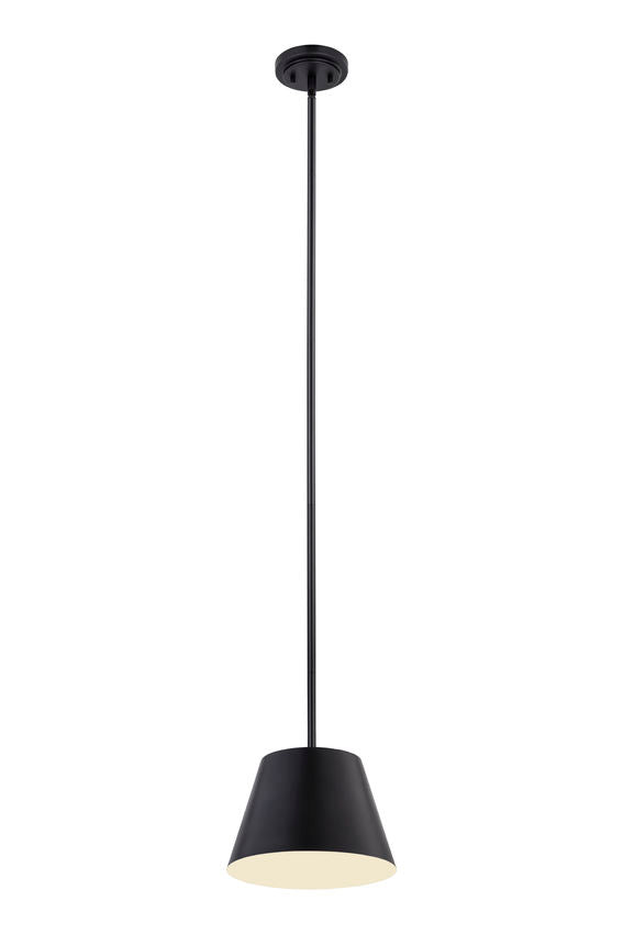 Z-Lite Lilly 12" 1-Light Matte Black Steel Pendant Light