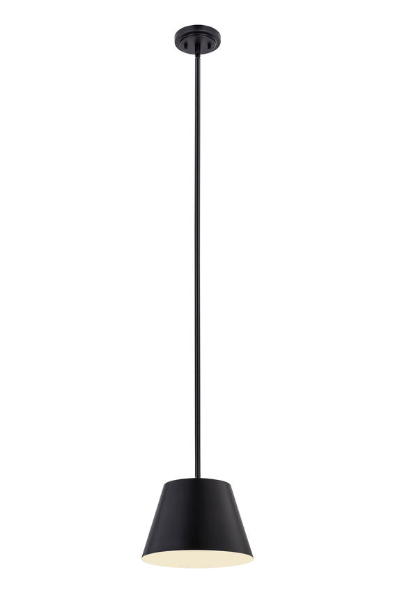 Z-Lite Lilly 12" 1-Light Matte Black Steel Pendant Light