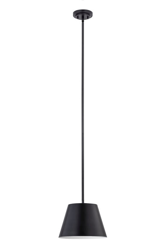 Z-Lite Lilly 12" 1-Light Matte Black Steel Pendant Light