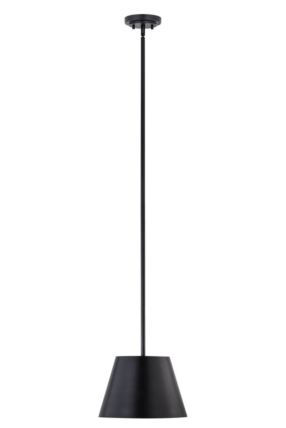 Z-Lite Lilly 12" 1-Light Matte Black Steel Pendant Light