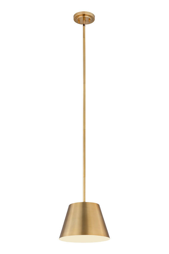 Z-Lite Lilly 12" 1-Light Rubbed Brass Steel Pendant Light