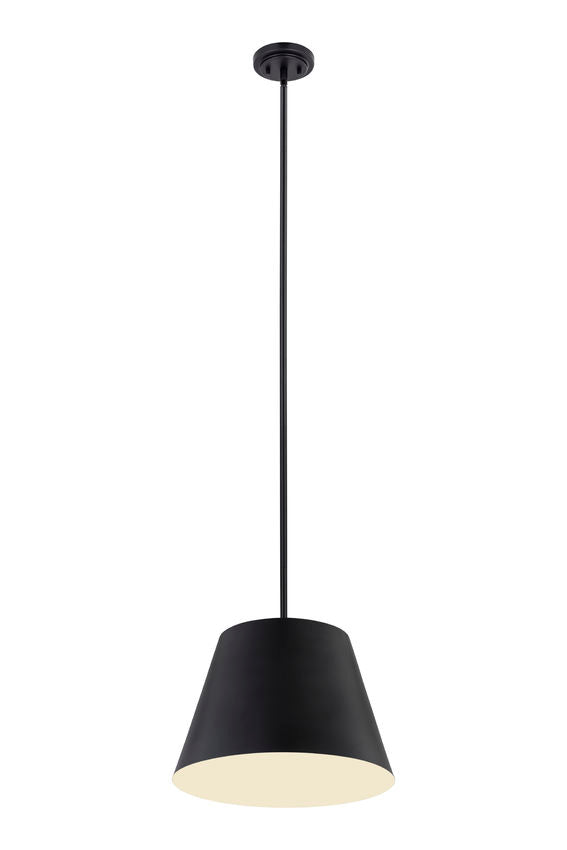 Z-Lite Lilly 18" 1-Light Matte Black Steel Pendant Light
