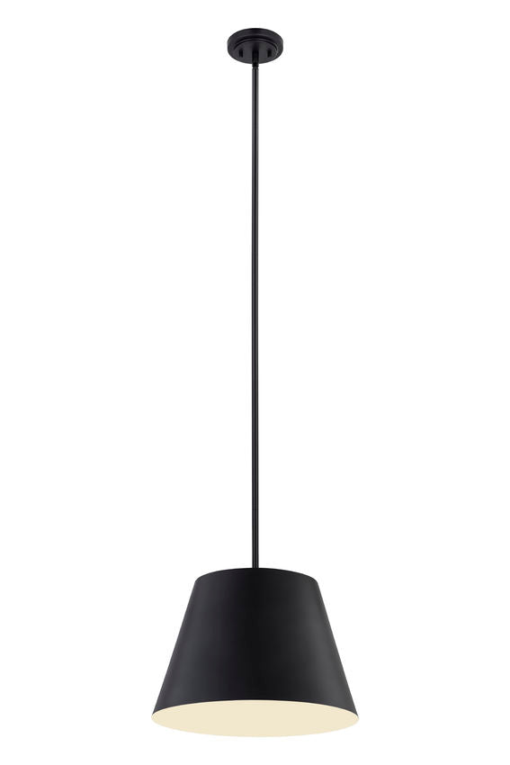 Z-Lite Lilly 18" 1-Light Matte Black Steel Pendant Light