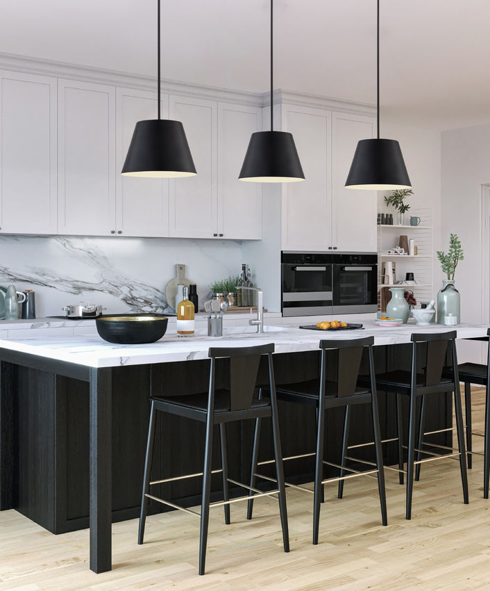 Z-Lite Lilly 18" 1-Light Matte Black Steel Pendant Light