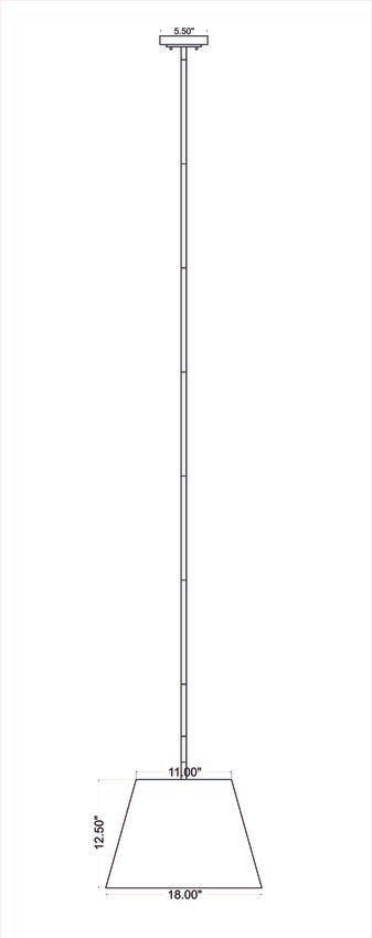 Z-Lite Lilly 18" 1-Light Matte Black Steel Pendant Light