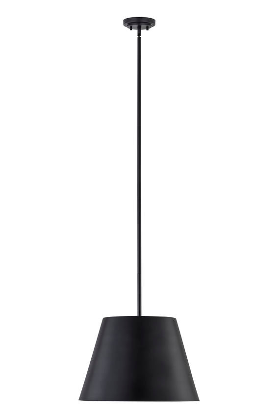 Z-Lite Lilly 18" 1-Light Matte Black Steel Pendant Light
