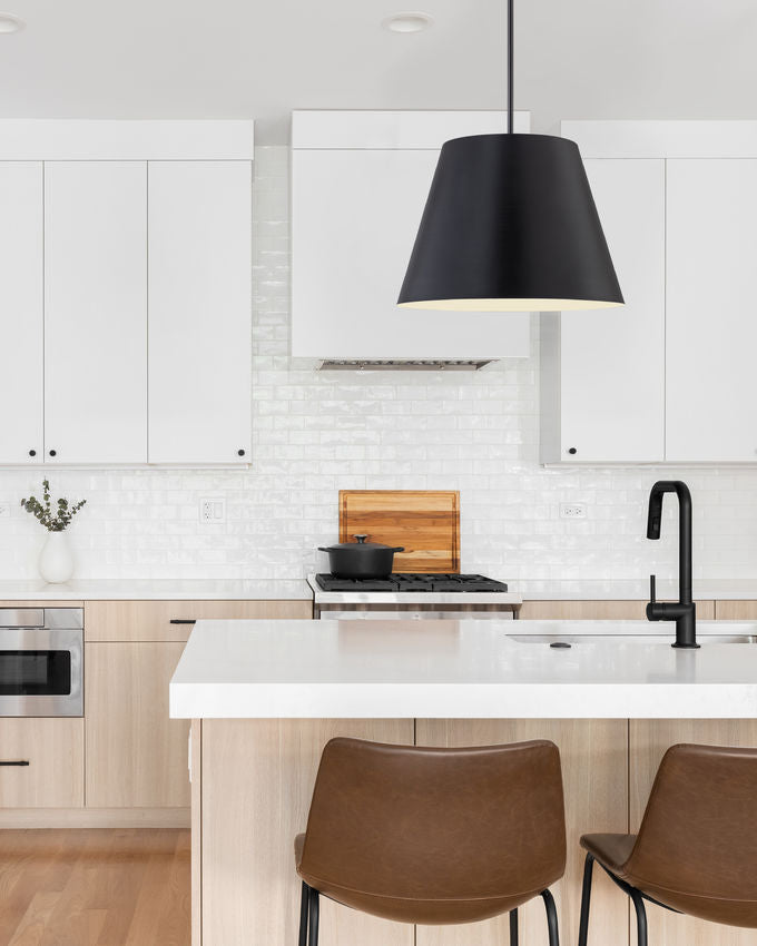 Z-Lite Lilly 24" 1-Light Matte Black Steel Pendant Light