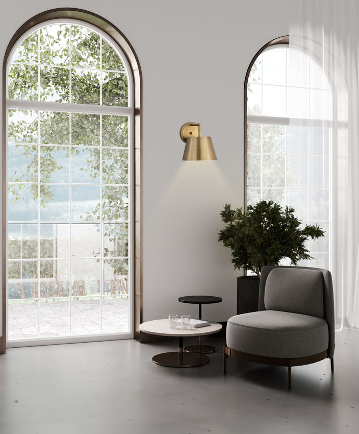 Z-Lite Lilly 9" 1-Light Rubbed Brass Steel Wall Sconce