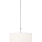 Z-Lite Linden 12" 1-Light LED Integrated Brushed Nickel Steel Frame White Fabric and Glass Shade Pendant Light