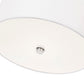 Z-Lite Linden 12" 1-Light LED Integrated Brushed Nickel Steel Frame White Fabric and Glass Shade Pendant Light