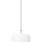 Z-Lite Linden 12" 1-Light LED Integrated Brushed Nickel Steel Frame White Fabric and Glass Shade Pendant Light