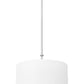 Z-Lite Linden 12" 1-Light LED Integrated Brushed Nickel Steel Frame White Fabric and Glass Shade Pendant Light