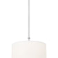 Z-Lite Linden 12" 1-Light LED Integrated Brushed Nickel Steel Frame White Fabric and Glass Shade Pendant Light