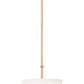 Z-Lite Linden 12" 1-Light LED Integrated Modern Gold Steel Frame White Fabric and Glass Shade Pendant Light