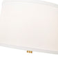 Z-Lite Linden 12" 1-Light LED Integrated Modern Gold Steel Frame White Fabric and Glass Shade Pendant Light