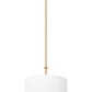 Z-Lite Linden 12" 1-Light LED Integrated Modern Gold Steel Frame White Fabric and Glass Shade Pendant Light