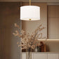 Z-Lite Linden 12" 1-Light LED Integrated Modern Gold Steel Frame White Fabric and Glass Shade Pendant Light
