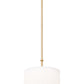 Z-Lite Linden 12" 1-Light LED Integrated Modern Gold Steel Frame White Fabric and Glass Shade Pendant Light