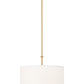Z-Lite Linden 18" 1-Light LED Integrated Modern Gold Steel Frame White Fabric and Glass Shade Pendant Light