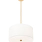 Z-Lite Linden 18" 1-Light LED Integrated Modern Gold Steel Frame White Fabric and Glass Shade Pendant Light