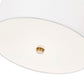 Z-Lite Linden 18" 1-Light LED Integrated Modern Gold Steel Frame White Fabric and Glass Shade Pendant Light