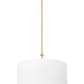 Z-Lite Linden 18" 1-Light LED Integrated Modern Gold Steel Frame White Fabric and Glass Shade Pendant Light