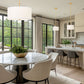 Z-Lite Linden 18" 1-Light LED Integrated Modern Gold Steel Frame White Fabric and Glass Shade Pendant Light