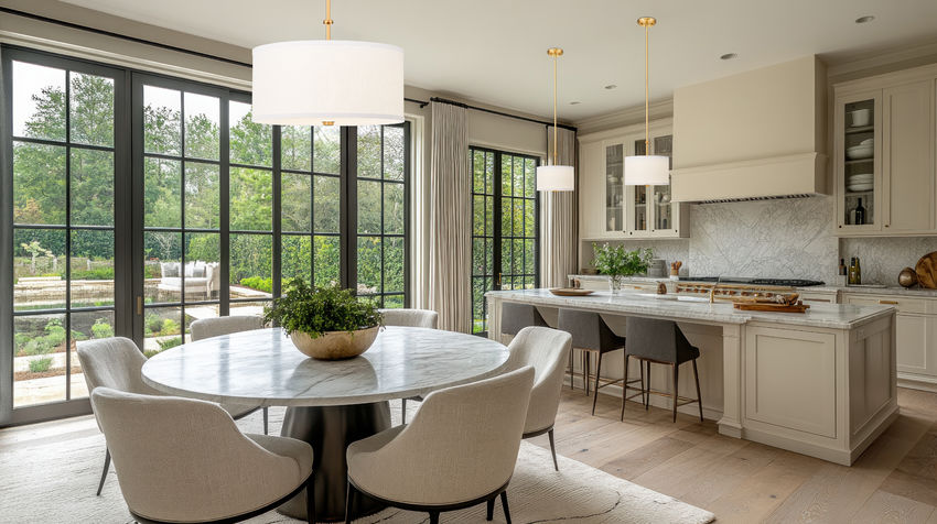 Z-Lite Linden 18" 1-Light LED Integrated Modern Gold Steel Frame White Fabric and Glass Shade Pendant Light