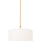 Z-Lite Linden 18" 1-Light LED Integrated Modern Gold Steel Frame White Fabric and Glass Shade Pendant Light