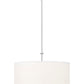 Z-Lite Linden 24" 1-Light LED Integrated Brushed Nickel Steel Frame White Fabric and Glass Shade Pendant Light