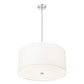 Z-Lite Linden 24" 1-Light LED Integrated Brushed Nickel Steel Frame White Fabric and Glass Shade Pendant Light