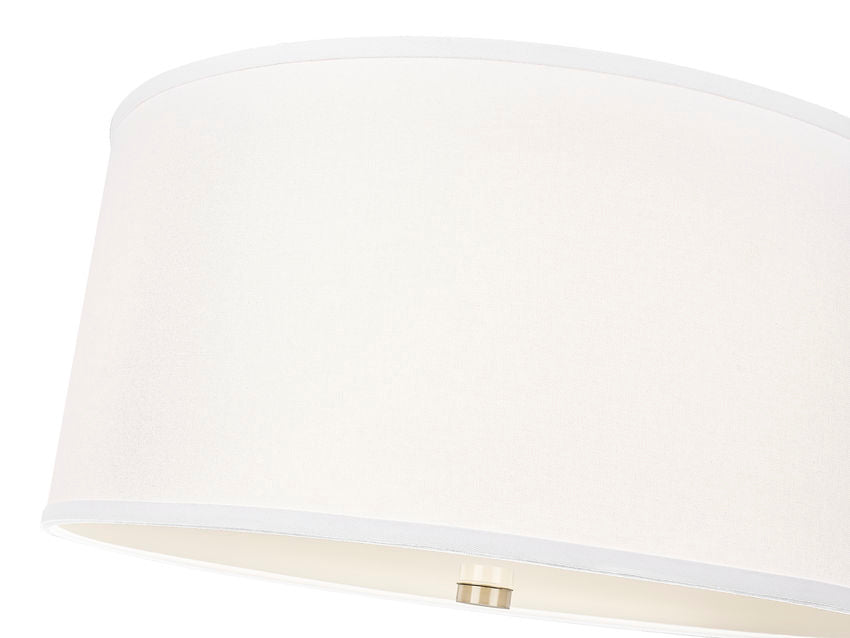 Z-Lite Linden 24" 1-Light LED Integrated Brushed Nickel Steel Frame White Fabric and Glass Shade Pendant Light
