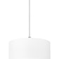 Z-Lite Linden 24" 1-Light LED Integrated Brushed Nickel Steel Frame White Fabric and Glass Shade Pendant Light
