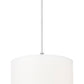 Z-Lite Linden 24" 1-Light LED Integrated Brushed Nickel Steel Frame White Fabric and Glass Shade Pendant Light