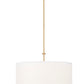 Z-Lite Linden 24" 1-Light LED Integrated Modern Gold Steel Frame White Fabric and Glass Shade Pendant Light