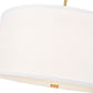 Z-Lite Linden 24" 1-Light LED Integrated Modern Gold Steel Frame White Fabric and Glass Shade Pendant Light