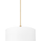 Z-Lite Linden 24" 1-Light LED Integrated Modern Gold Steel Frame White Fabric and Glass Shade Pendant Light