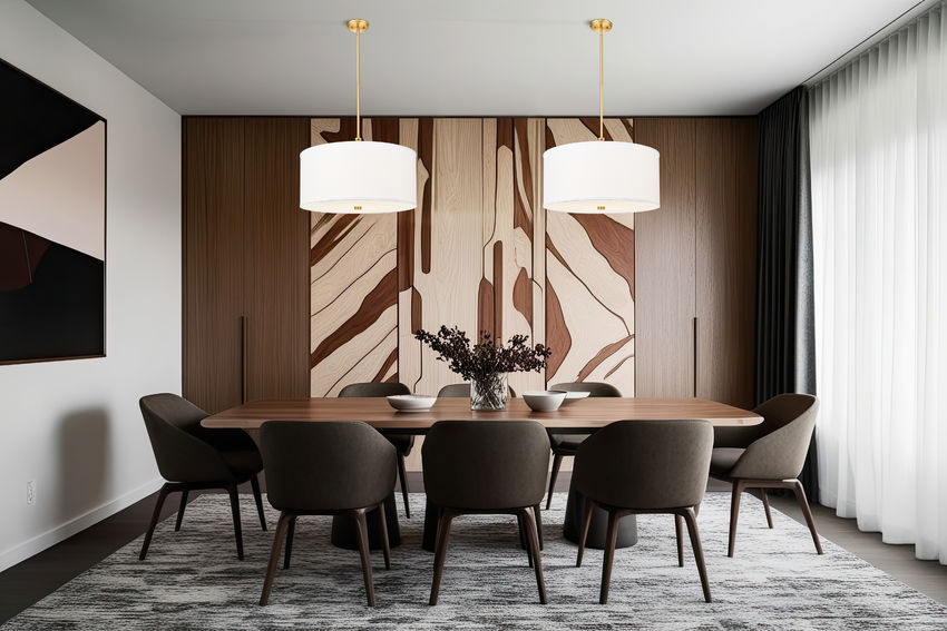 Z-Lite Linden 24" 1-Light LED Integrated Modern Gold Steel Frame White Fabric and Glass Shade Pendant Light