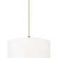 Z-Lite Linden 24" 1-Light LED Integrated Modern Gold Steel Frame White Fabric and Glass Shade Pendant Light