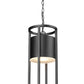 Z-Lite Luca 10" 1-Light LED Black Aluminum Outdoor Chain Mount Ceiling Fixture With Etched Glass Shade
