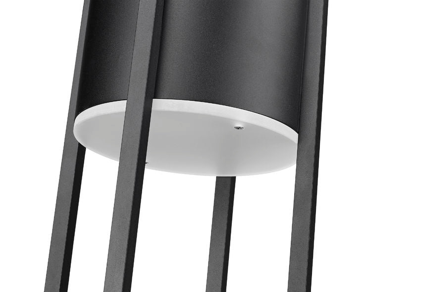 Z-Lite Luca 10" 1-Light LED Black Aluminum Outdoor Chain Mount Ceiling Fixture With Etched Glass Shade