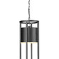 Z-Lite Luca 10" 1-Light LED Black Aluminum Outdoor Chain Mount Ceiling Fixture With Etched Glass Shade